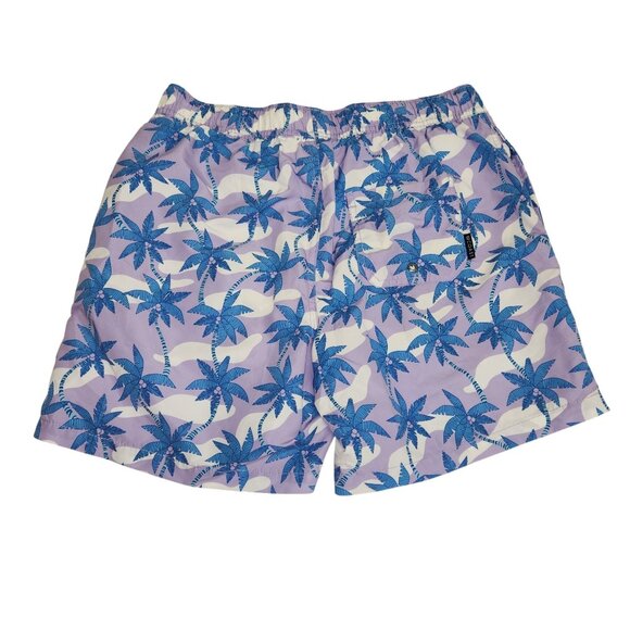 Coast Clothing Purple Tropical Palm Tree Swim Shorts Mens Size L With Mesh Linin - Picture 2 of 8